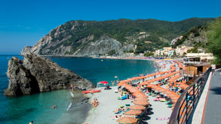 The largest beach in the Cinque Terre: Fegina, Monterosso al Mare, Cinque Terre, Italy