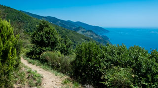 El recorrido largo desde Monterosso hacia Vernazza, Los senderos, Cinco Tierras, Italia