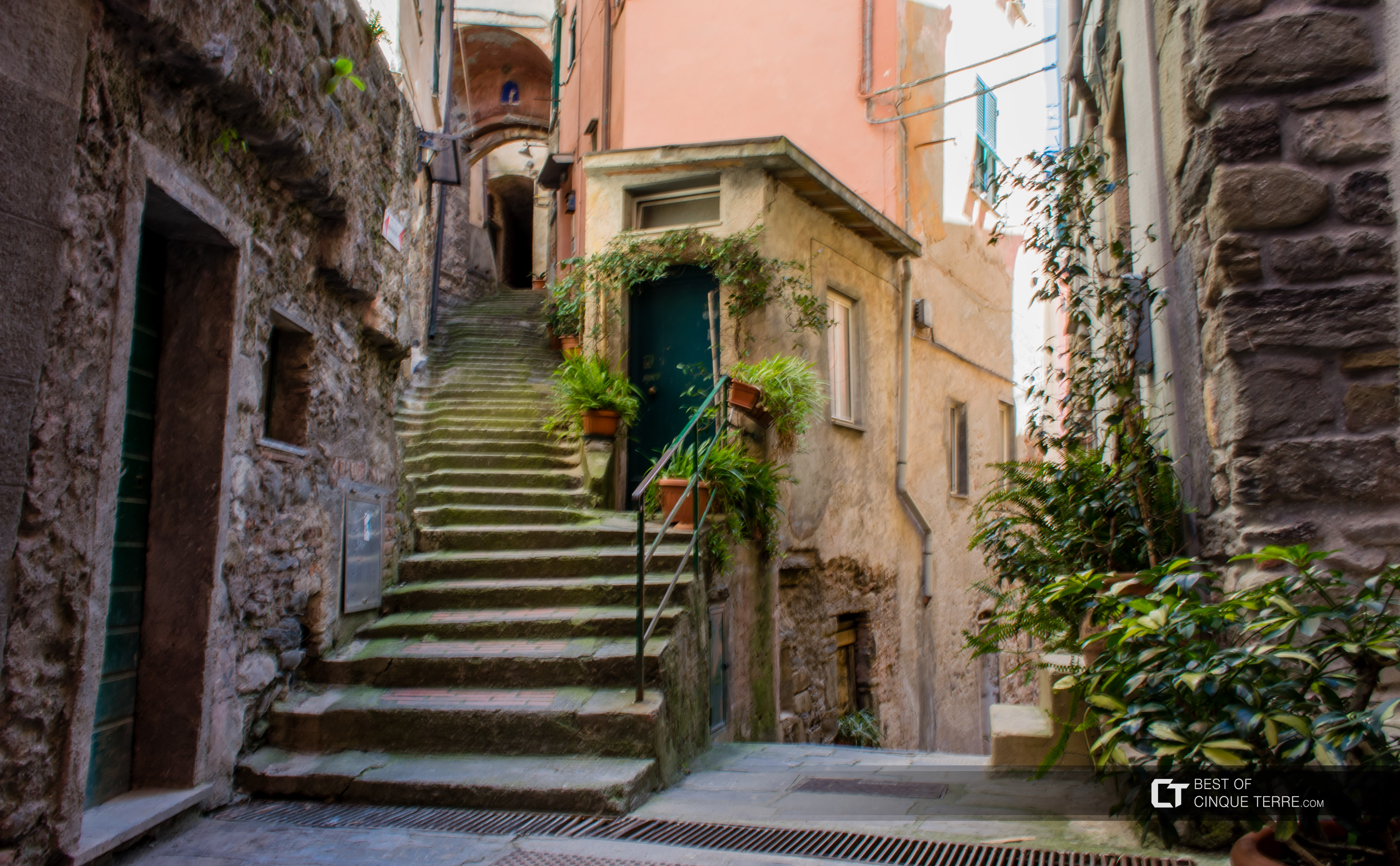 Las pequeñas y encantadoras calles, Vernazza, Cinque Terre, Italia
