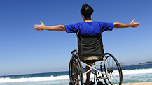People with reduced mobility on the beach