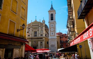 Cathedral and Piazza Rossetti, Nice, France